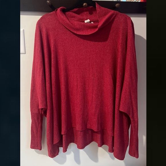 Anthropologie Amadi Cowl Neck Ribbed Poncho  Sweater Heather Medium Pink M - Picture 4 of 8